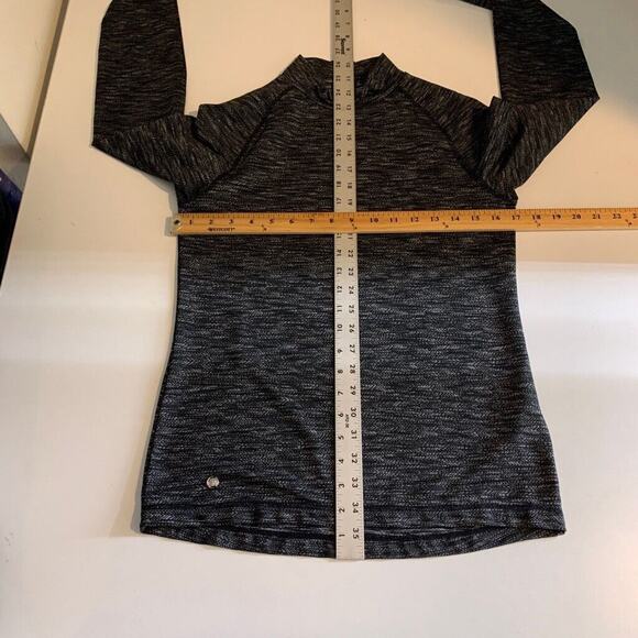 Daily Sports Top Womens S Small Black Gray Mock Neck Space Dye Performance - Picture 6 of 11
